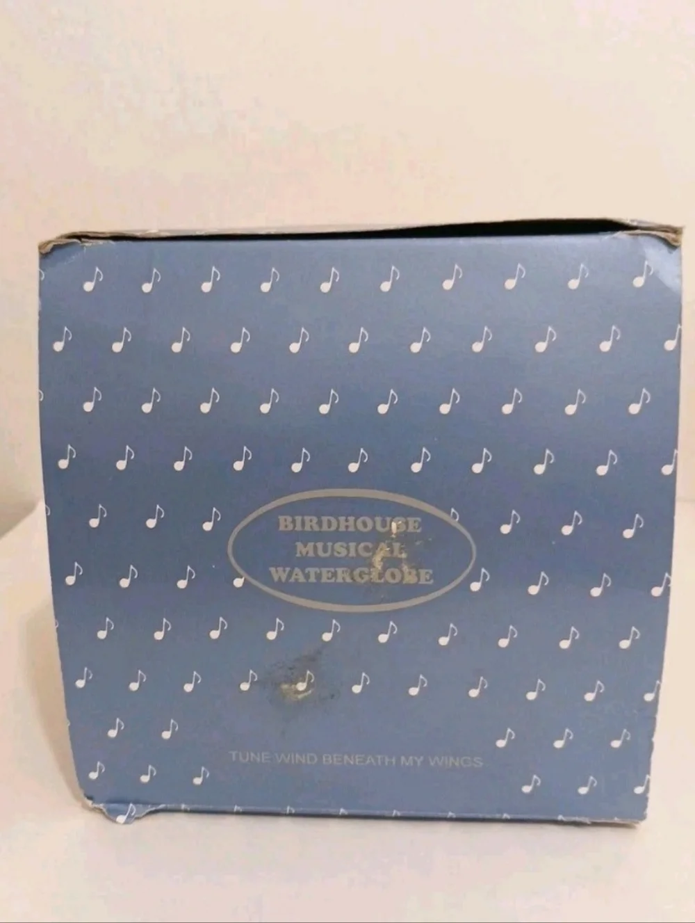VTG Birdhouse Musical Waterglobe Snow Globe Wind Beneath My Wings Working READ